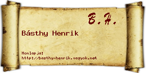 Básthy Henrik névjegykártya